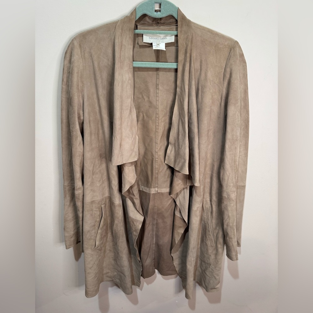 GERARD DAREL GOAT Suede‎ Jacket Longline Coat 38